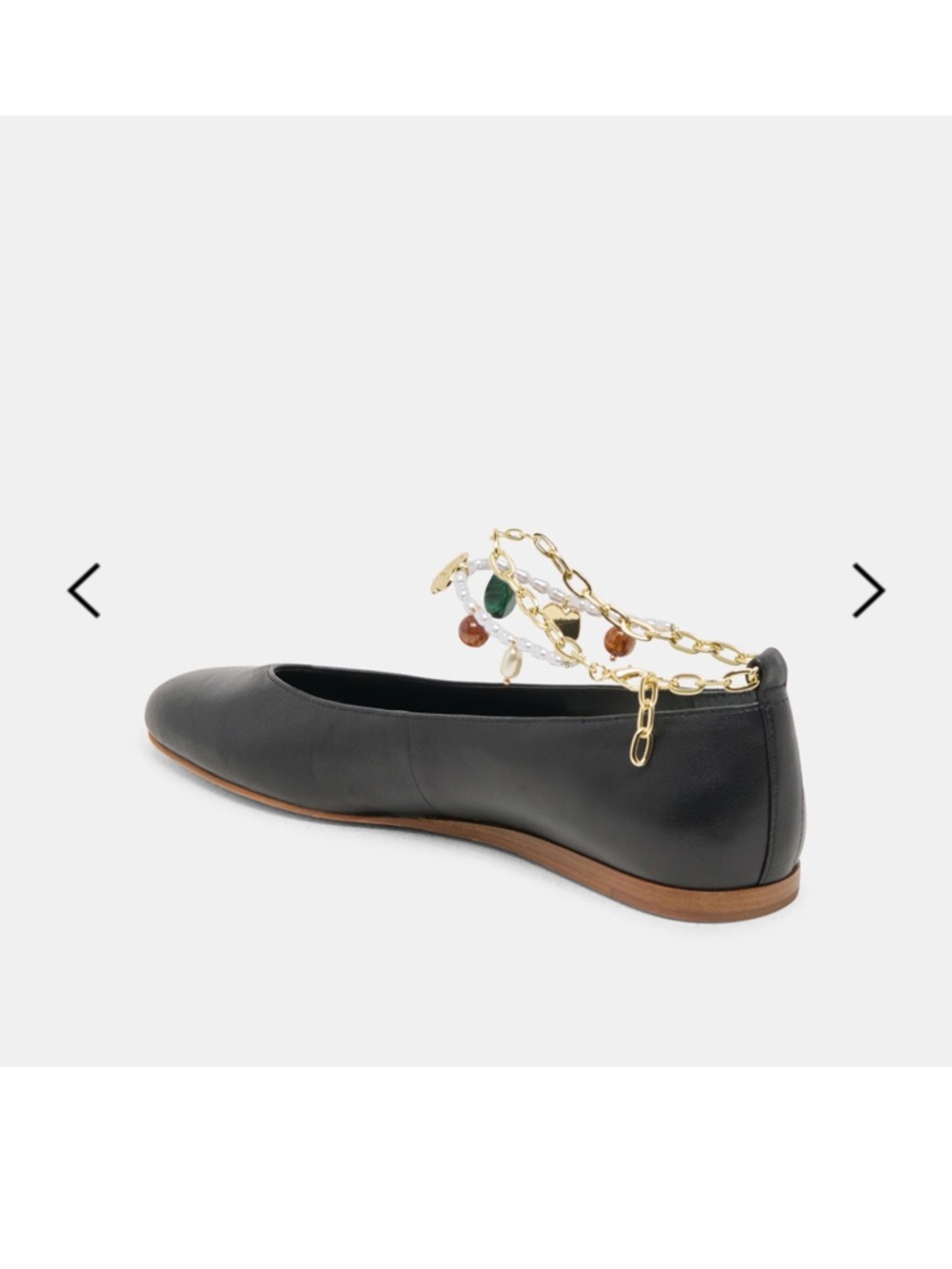 NWT Dolce Vita Baiden Genuine Leather Black anklet womens ballet flats us 9 - Picture 3 of 9
